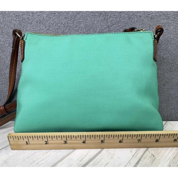 Dooney & Bourke Canvas Crossbody Bag Leather Accents Green Adjustable‎ Strap - Picture 8 of 11